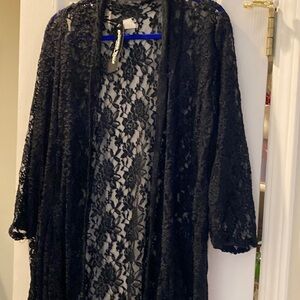 Black lace jacket. NWT 3x by Double aTake. Great for a dress or halter top.